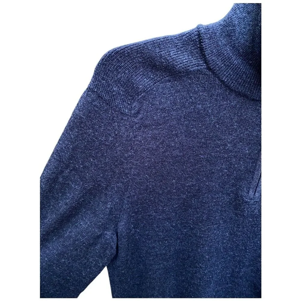 Express Merino Wool Quarter Zip Sweater M Charcoal Mock Neck Preppy Classic